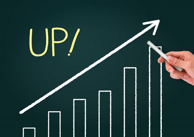 UPの文字列と棒グラフ