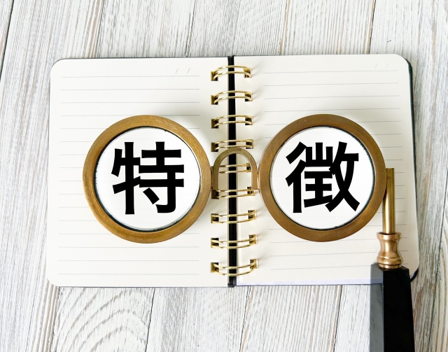 特徴の文字列とノート