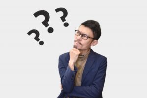 考えている人とハテナ